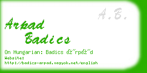 arpad badics business card